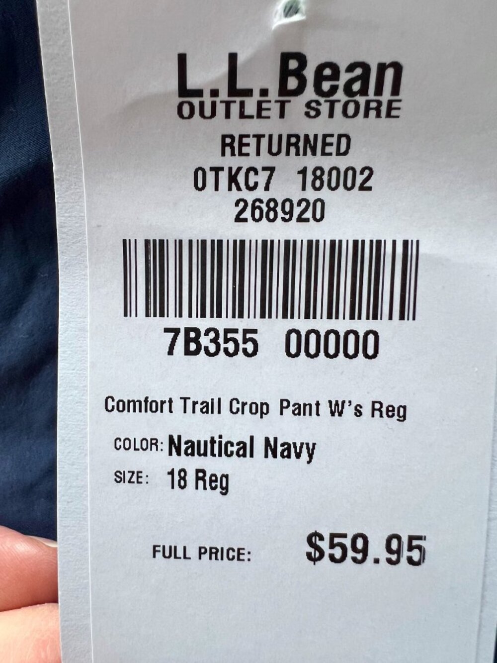 LL Bean Sz 18 Tropic Weight Crop Trail Pants NWT - Picture 7 of 10